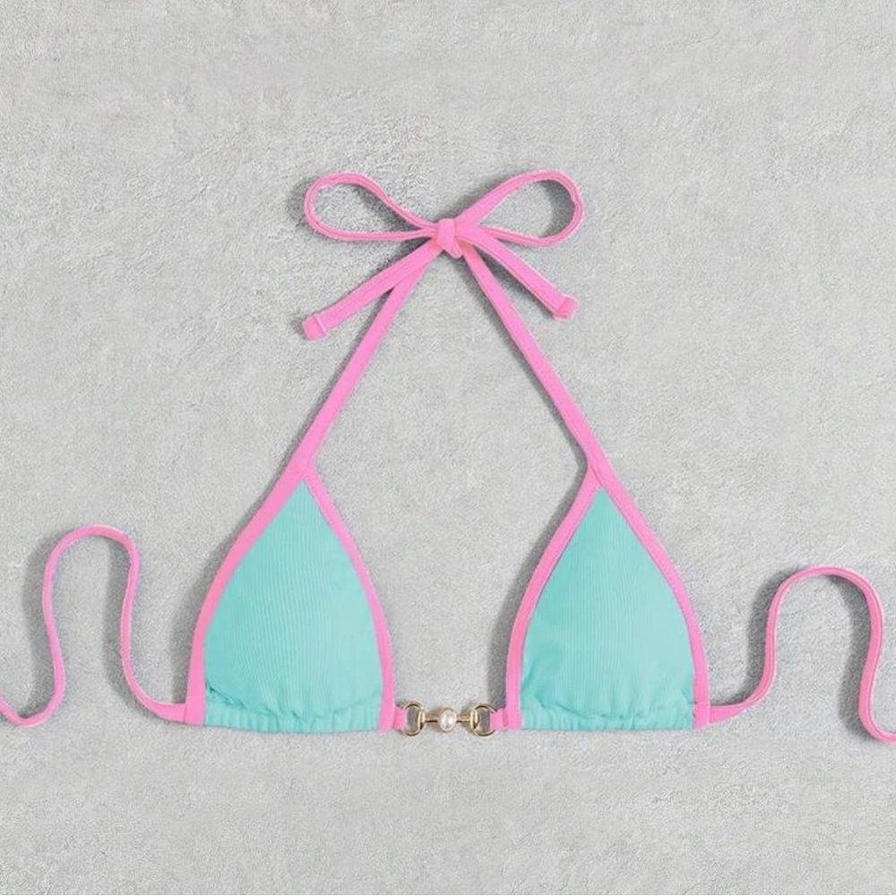 Bikini Top Pink and Mint Green